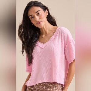 Altar'd State 🩷 Light Pink Ribbed Crop Top. Small